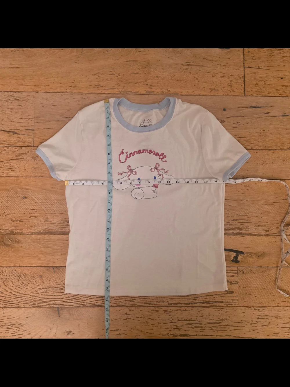 Sanrio Cinnamoroll White Baby Blue Ringer Tee kawaii hello kitty pink - Picture 3 of 4